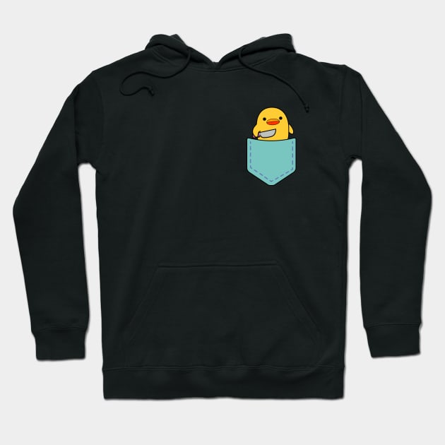 Duck With Knife - Pocket Hoodie by StasLemon